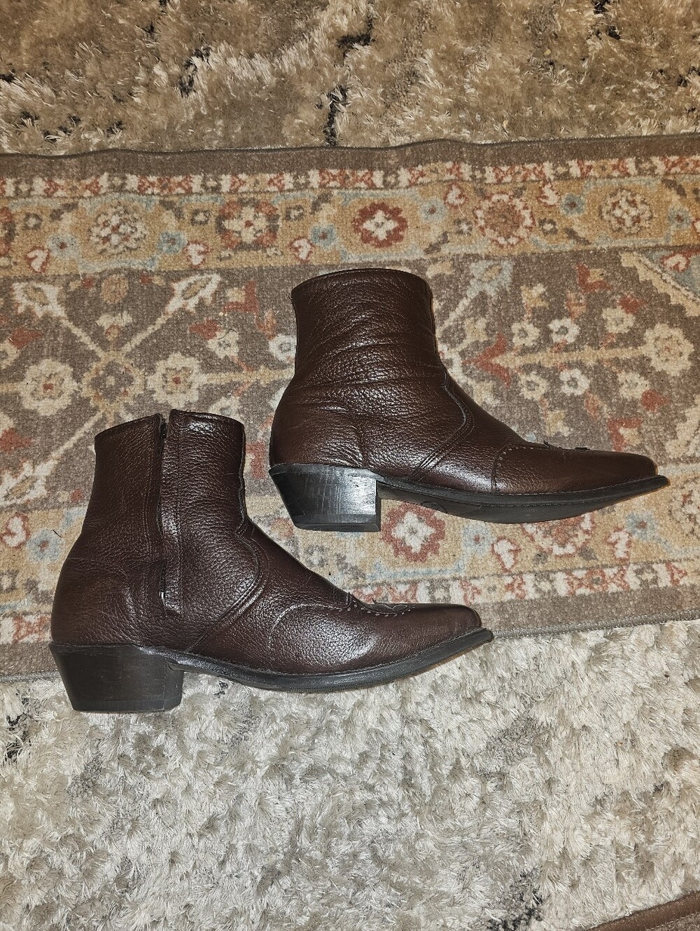 ABILENE BOOT CO. 7" Shaft Leather Dress Boots Dark Cocoa Brown Size 12D NICE!! - Picture 5 of 5